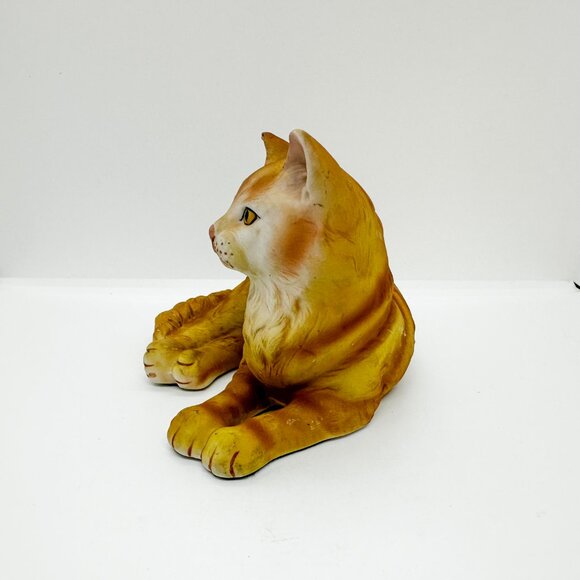 SOLD Vintage Porcelain Aldon Life Like Cat Orange Ginger Tabby Painted Hallmark - Picture 4 of 7